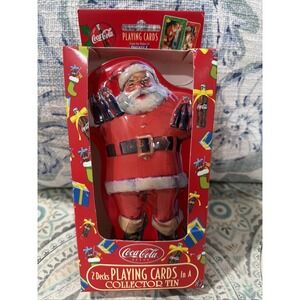Coca Cola Christmas Playing Cards‎ - 2 decks with collector tin